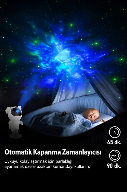 Moonivo Astronot Galaksi Projektör Gece Lambası